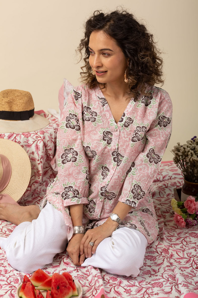 Cotton Short Kurti with Printed Palazzo