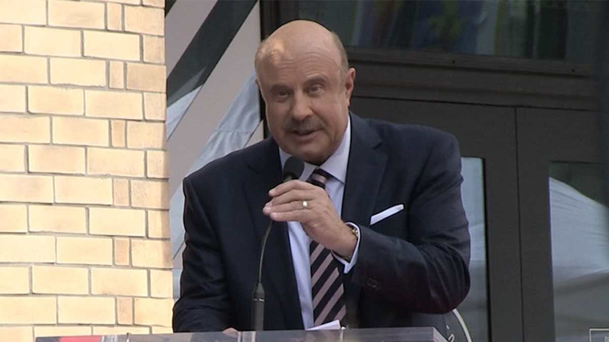 Dr. Phil Jabs at His Dad in Hollywood Walk of Fame Speech